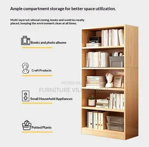 Office Furniture; 4-Shelf Open Storage Bookshelf