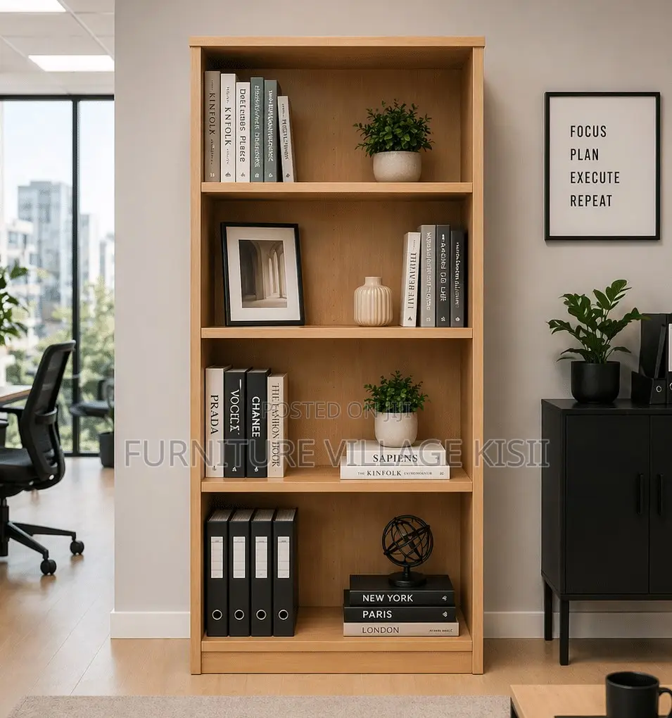Office Furniture; 4-Shelf Open Storage Bookshelf