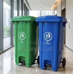 1pc 120 L Hands Free Mobile Garbage Bin (MGB):