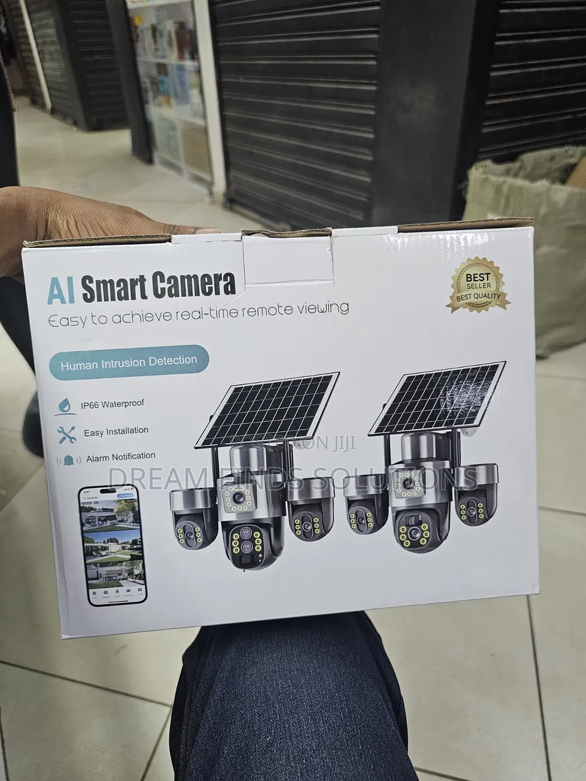 Wireless Outdoor 4G Solar Camera – Three-Lens Panoramic CCTV