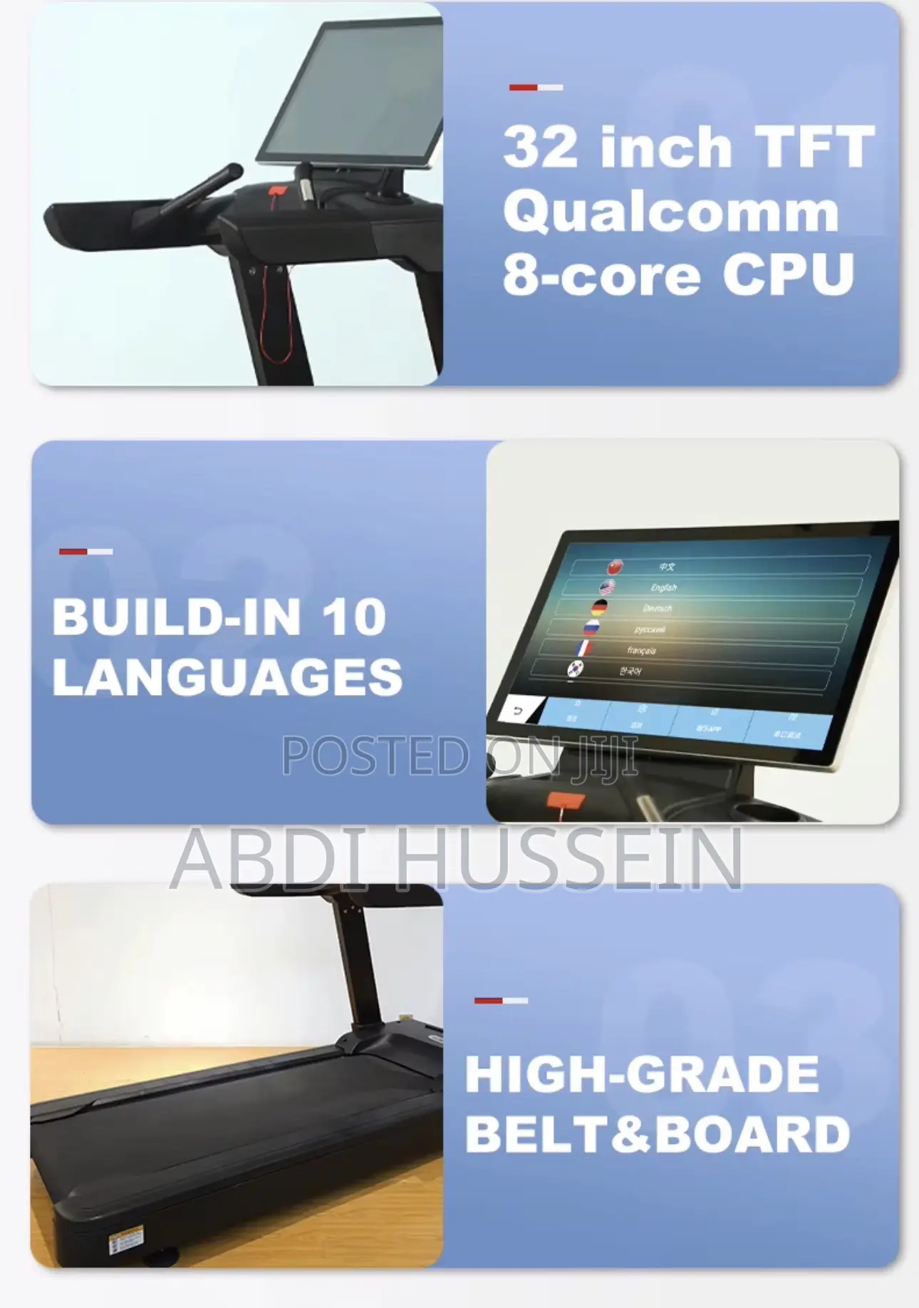 Commercial Treadmill With 32inch Touch Screen