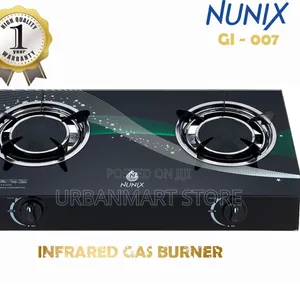 Nunix 2 Burner Infrared Glass Top Gas Cooker