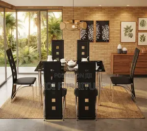 Dining Set; Rectangular Glass Home Meals Dining Set