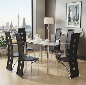 Dining Set; Rectangular Glass Home Meals Dining Set
