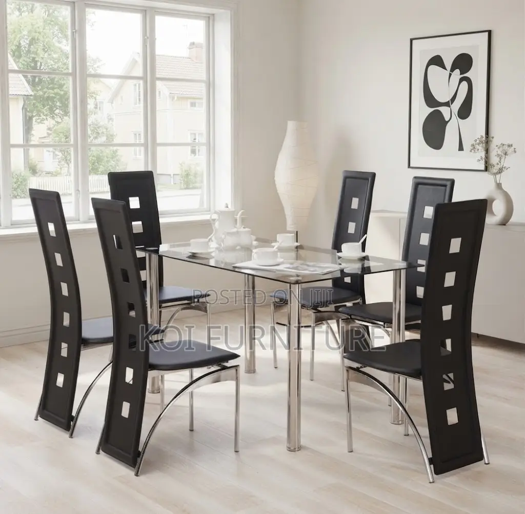 Dining Set; Rectangular Glass Home Meals Dining Set