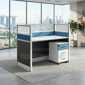 Office Workstation; Cybers Office Modern Blue-Brown Workstation