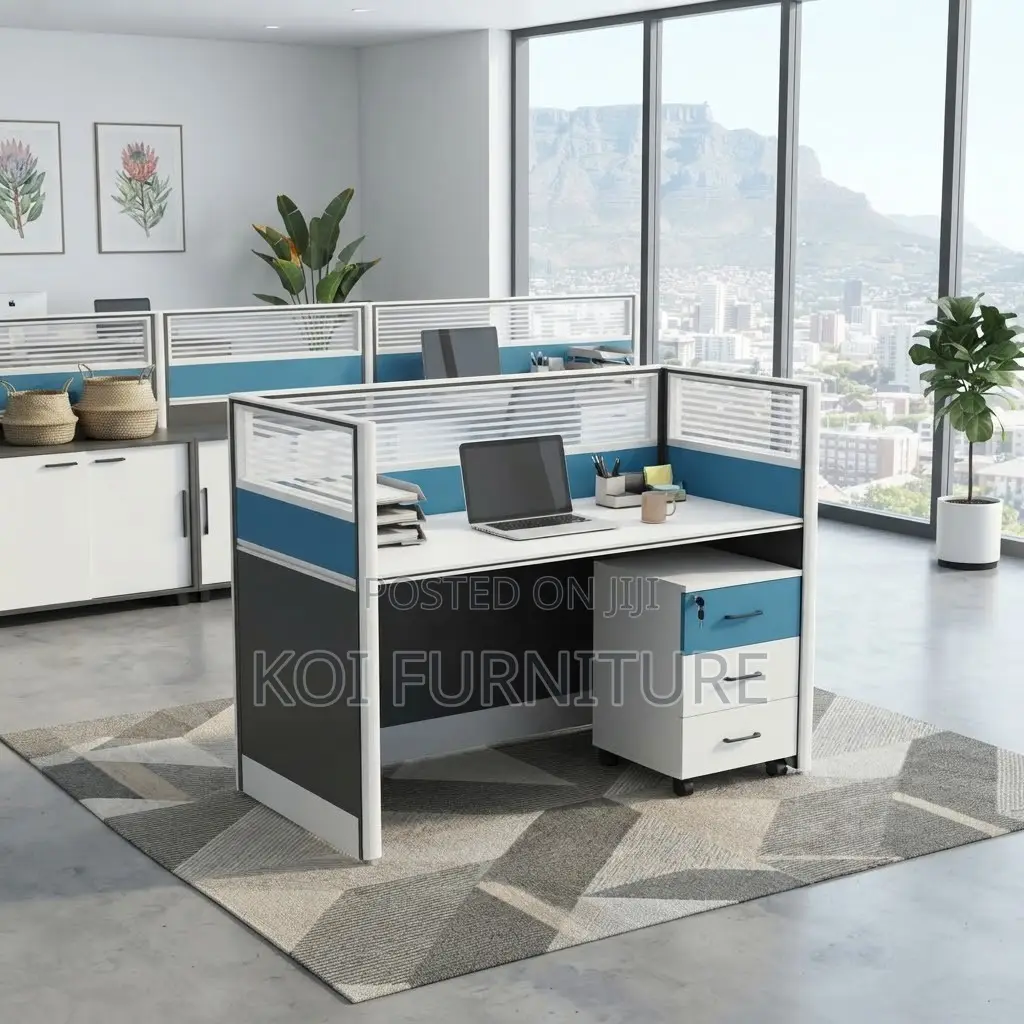 Office Workstation; Cybers Office Modern Blue-Brown Workstation