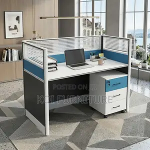 Office Workstation; Cybers Office Modern Blue-Brown Workstation