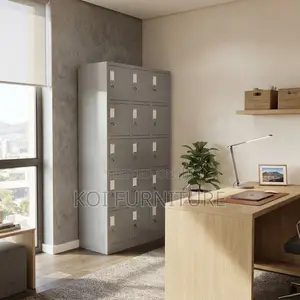 Office Cabinet; Fifteen Lockers Drawers Office Modern Cabinet
