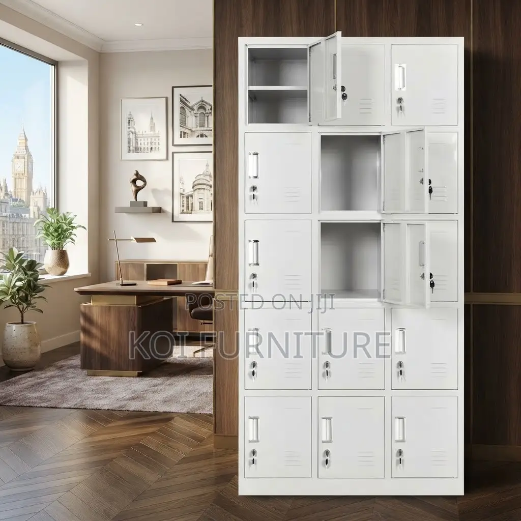 Office Cabinet; Fifteen Lockers Drawers Office Modern Cabinet