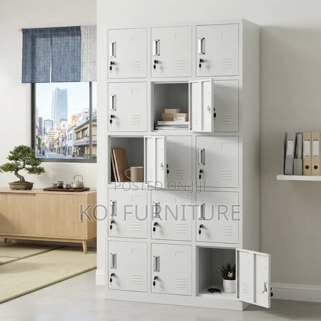 Office Cabinet; Fifteen Lockers Drawers Office Modern Cabinet