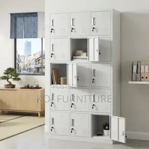 Office Cabinet; Fifteen Lockers Drawers Office Modern Cabinet