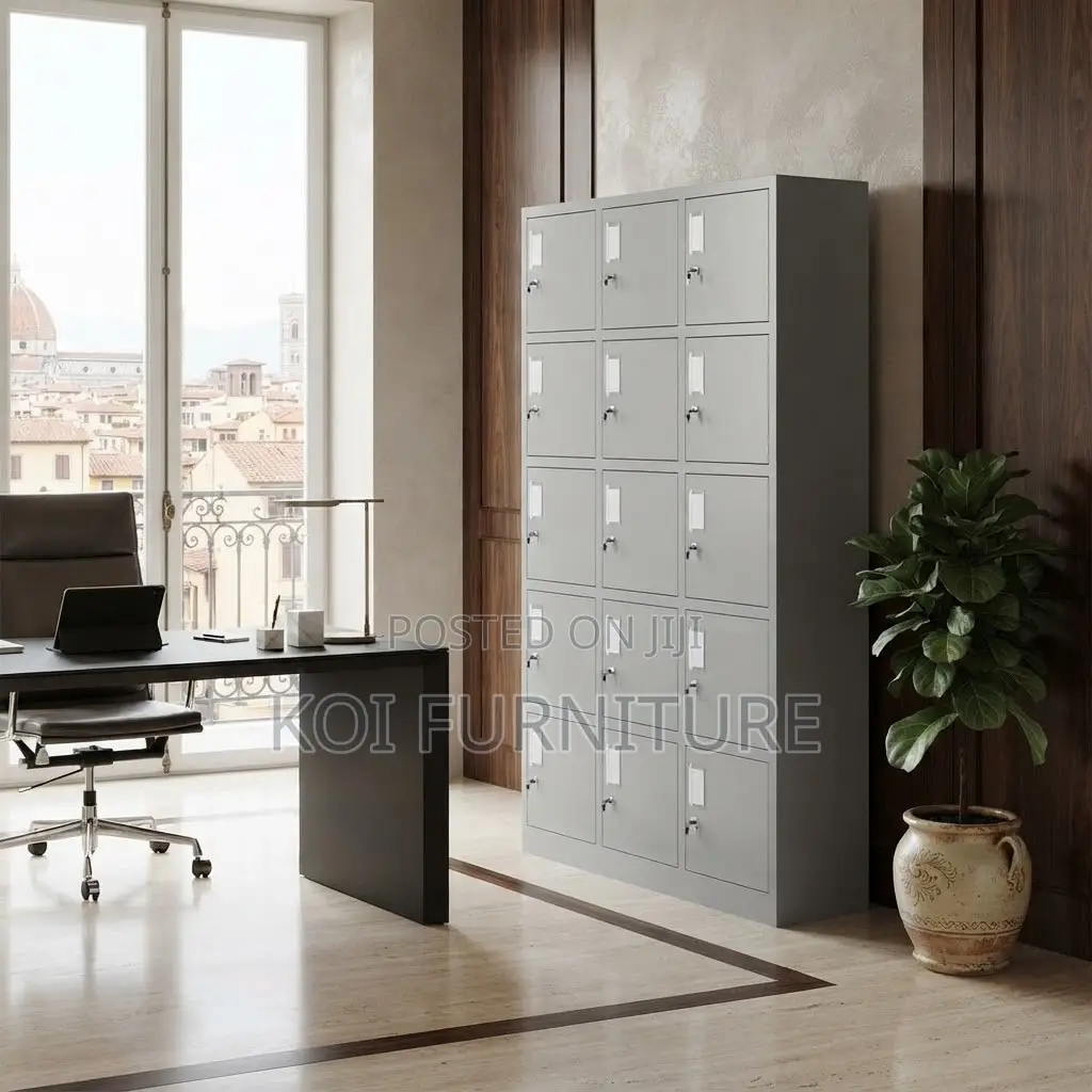 Office Cabinet; Fifteen Lockers Drawers Office Modern Cabinet