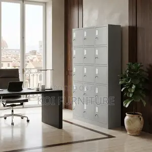 Office Cabinet; Fifteen Lockers Drawers Office Modern Cabinet