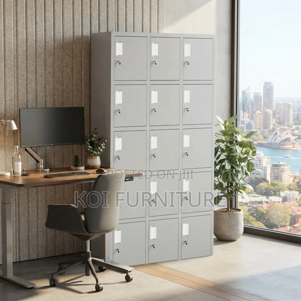 Office Cabinet; Fifteen Lockers Drawers Office Modern Cabinet