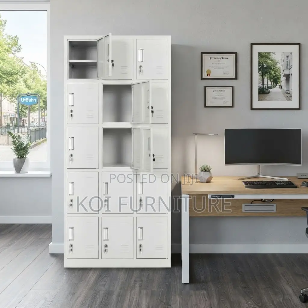 Office Cabinet; Fifteen Lockers Drawers Office Modern Cabinet
