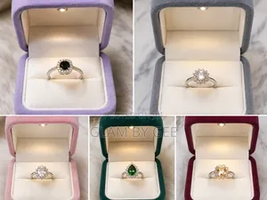 Elegant Green Stone Engagement Ring