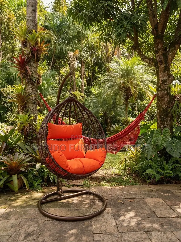 Home Chairs; Tuffed Home Balcony Rattan Made Round Back Hammock Chairs