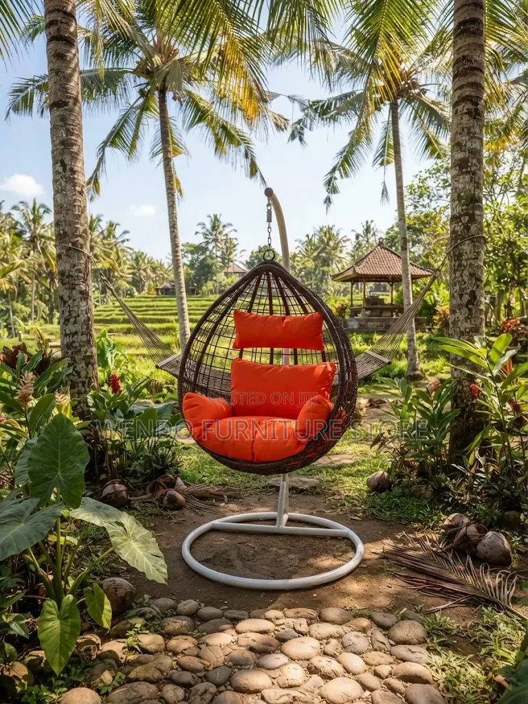 Home Chairs; Tuffed Home Balcony Rattan Made Round Back Hammock Chairs