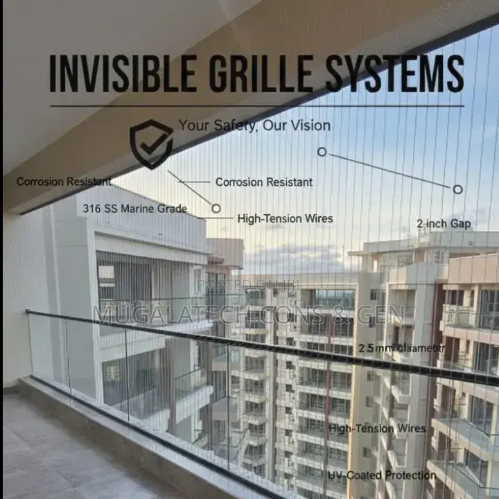 Invisible Safety Grill for Balconies and Windows