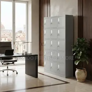 Office Cabinet; Urban Office Storage Cabinet With 15 Key Drawers