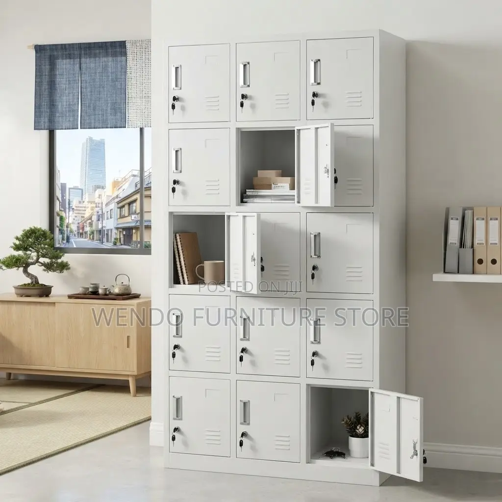 Office Cabinet; Urban Office Storage Cabinet With 15 Key Drawers