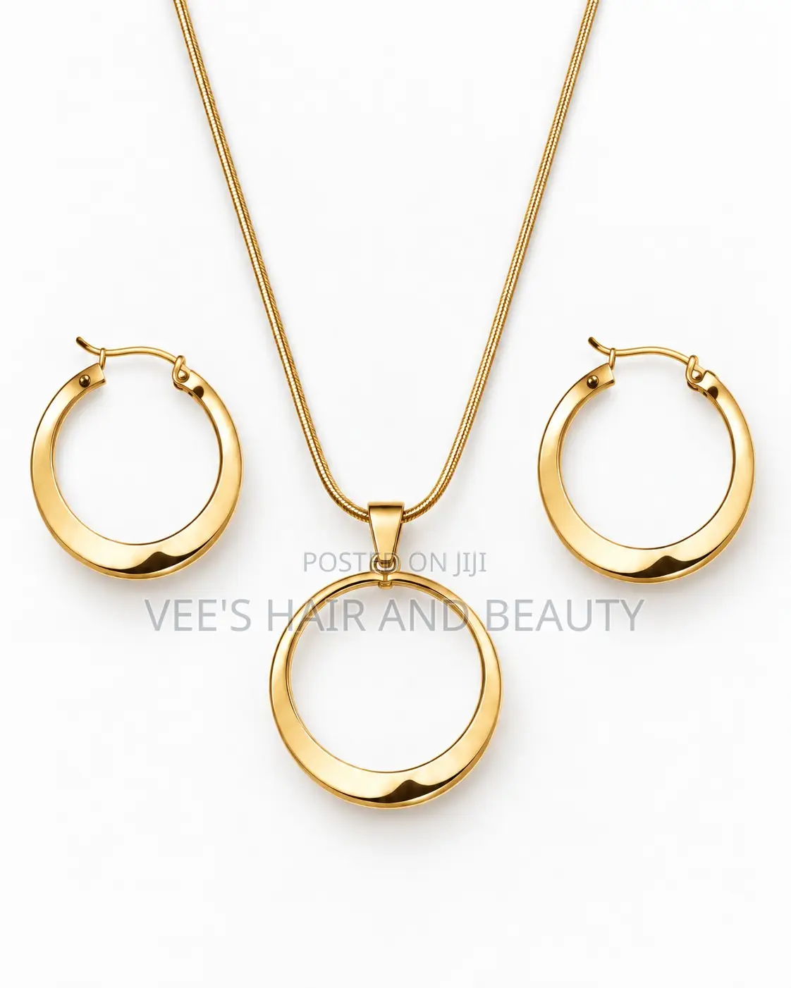 Circle Necklace and Earrings I Classic Everyday Women's Jewelry I Gift