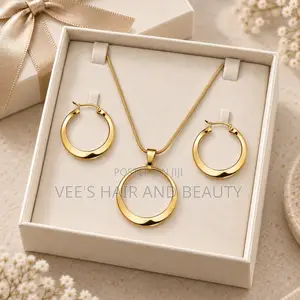 Circle Necklace and Earrings I Classic Everyday Women's Jewelry I Gift