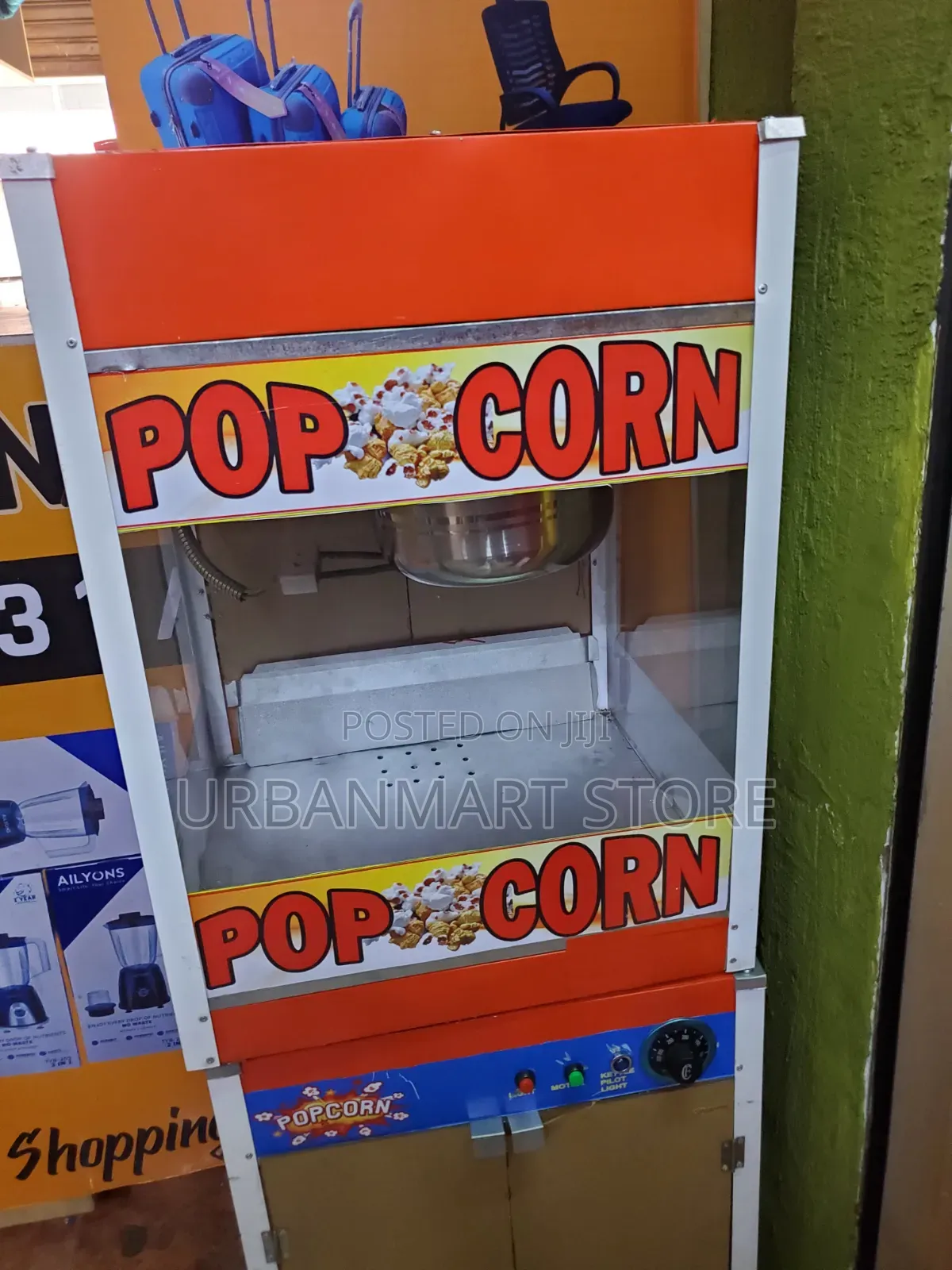 Electric Commercial Popcorn Maker With Glass Display