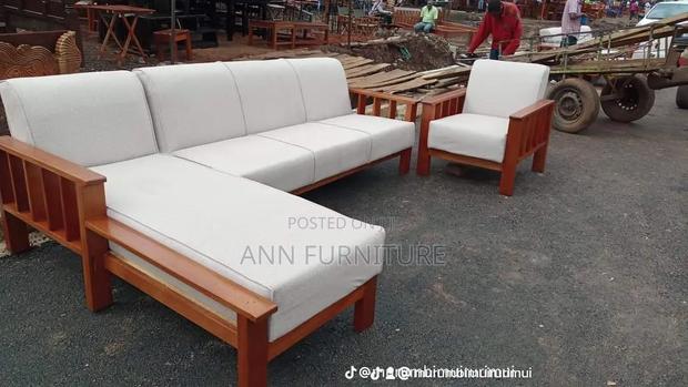 Open Sofa Set 7seater Mahogany Yellow - thumbnail 2