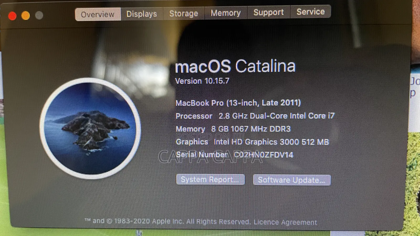Laptop Apple MacBook Pro 2011 8GB Intel Core i7 HDD 500GB