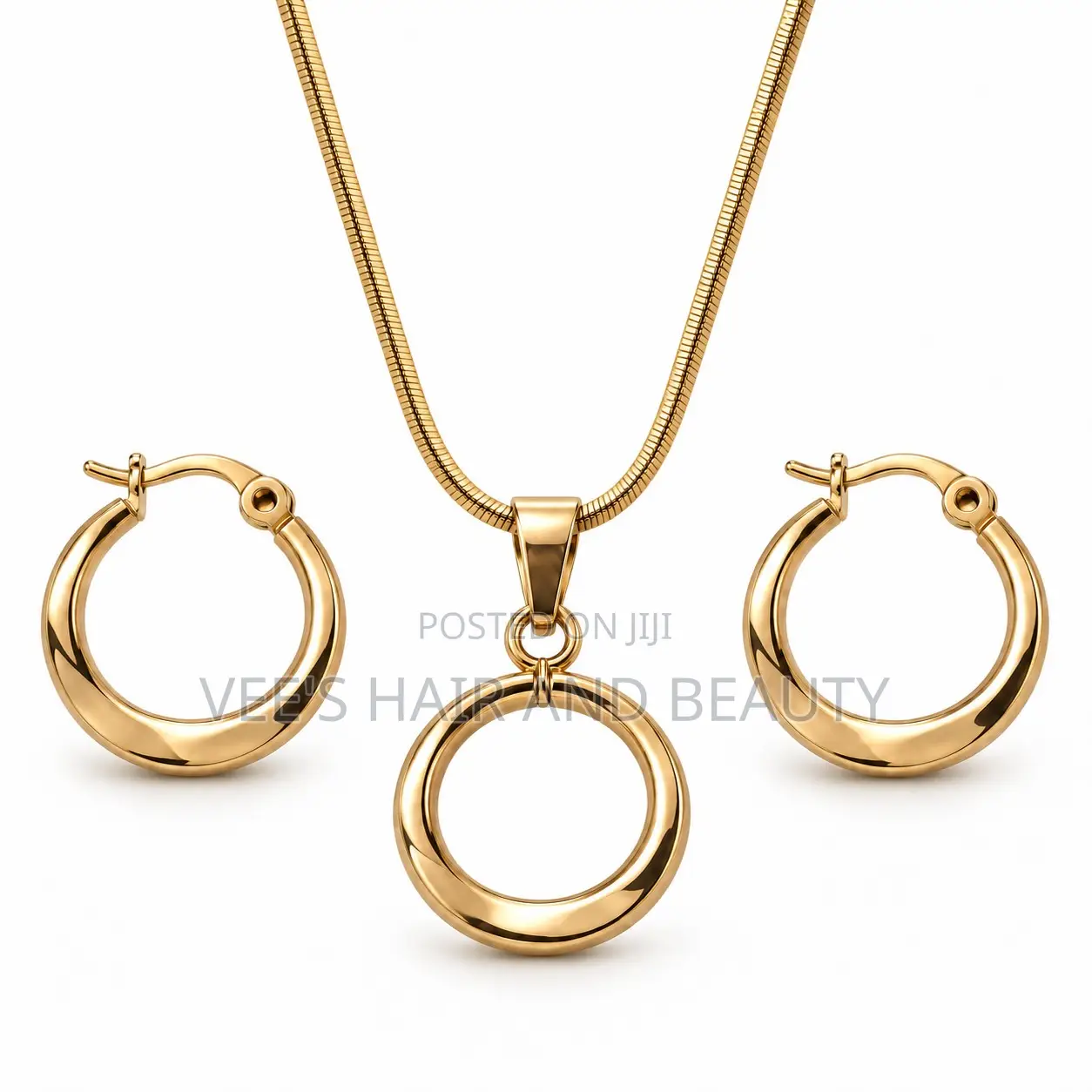 Minimalist Circle Necklace and Earrings I Women's Jewelry I Gift