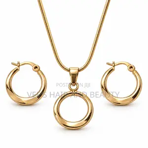 Minimalist Circle Necklace and Earrings I Women's Jewelry I Gift