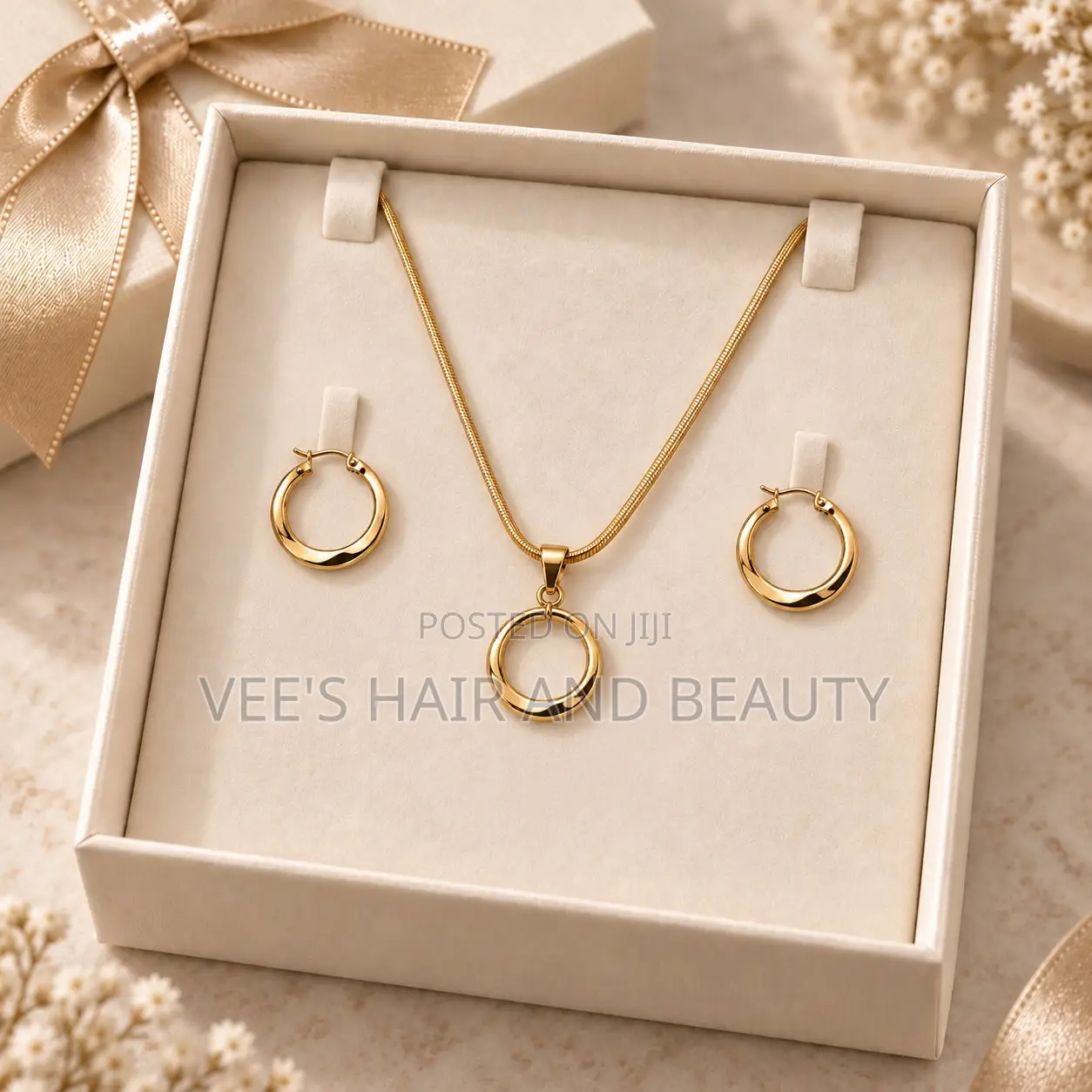 Minimalist Circle Necklace and Earrings I Women's Jewelry I Gift
