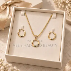 Minimalist Circle Necklace and Earrings I Women's Jewelry I Gift