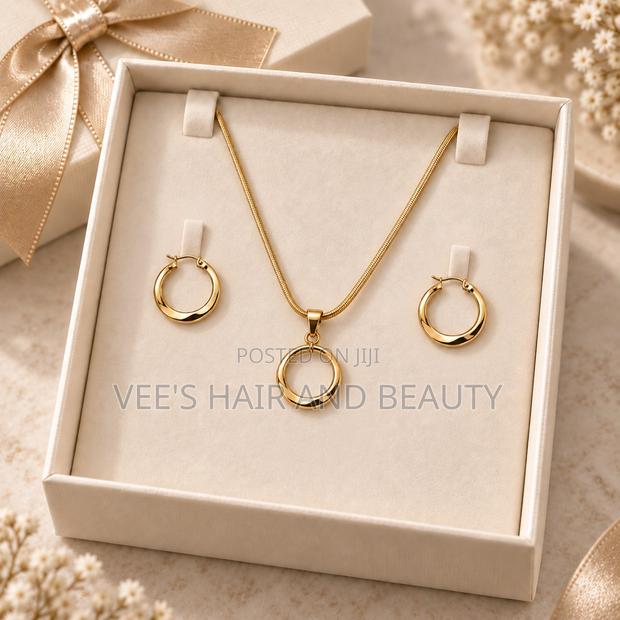 Minimalist Circle Necklace and Earrings I Women's Jewelry I Gift