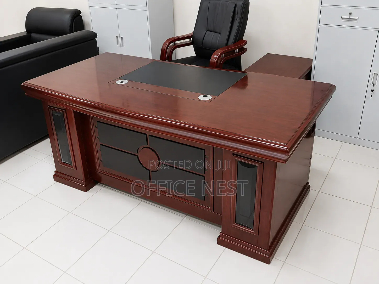 Premium Mahogany Managerial Desk With Side Return