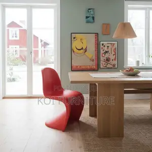 Home Chairs; Armless Red Plastic Ergonomic Pantone Chairs
