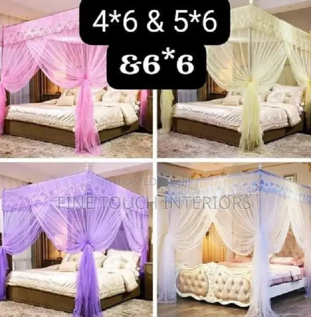 4-Stand Mosquito Net for Double and King Size Beds