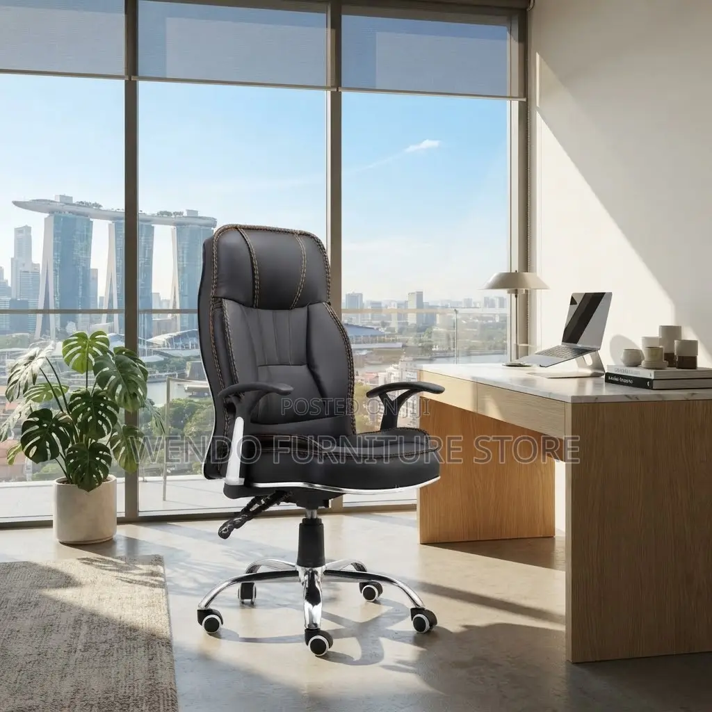 Office Chairs; Recliner Brown-Black High Back Support Chairs