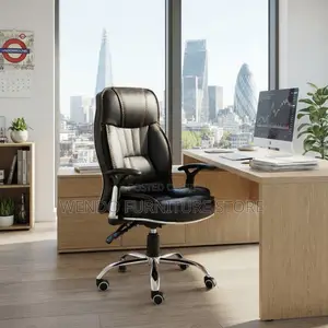 Office Chairs; Recliner Brown-Black High Back Support Chairs