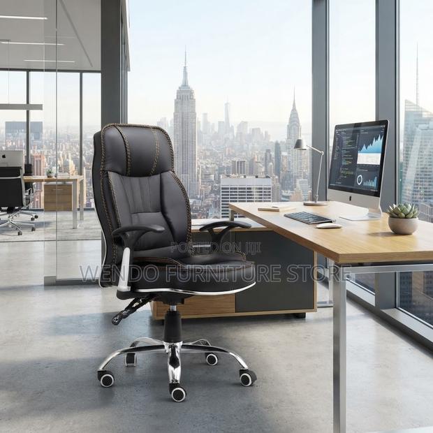 Office Chairs; Recliner Brown-Black High Back Support Chairs - thumbnail 5