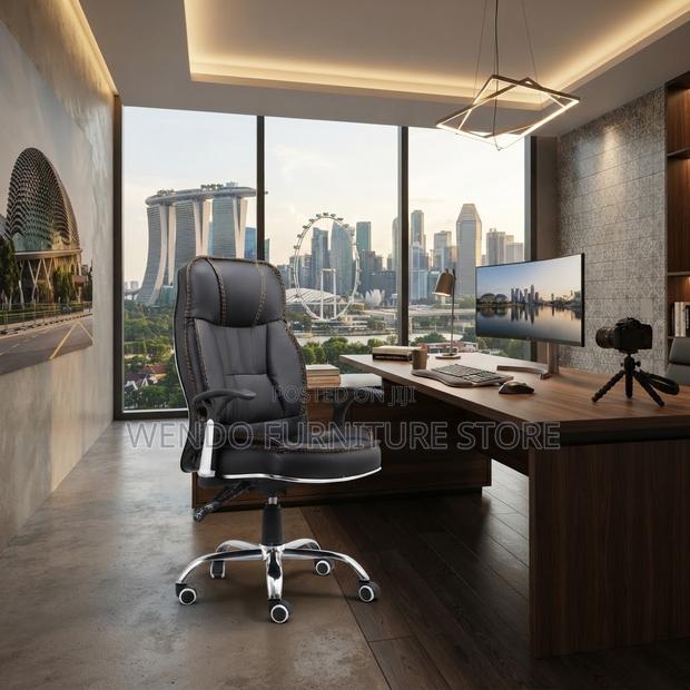Office Chairs; Recliner Brown-Black High Back Support Chairs - thumbnail 6