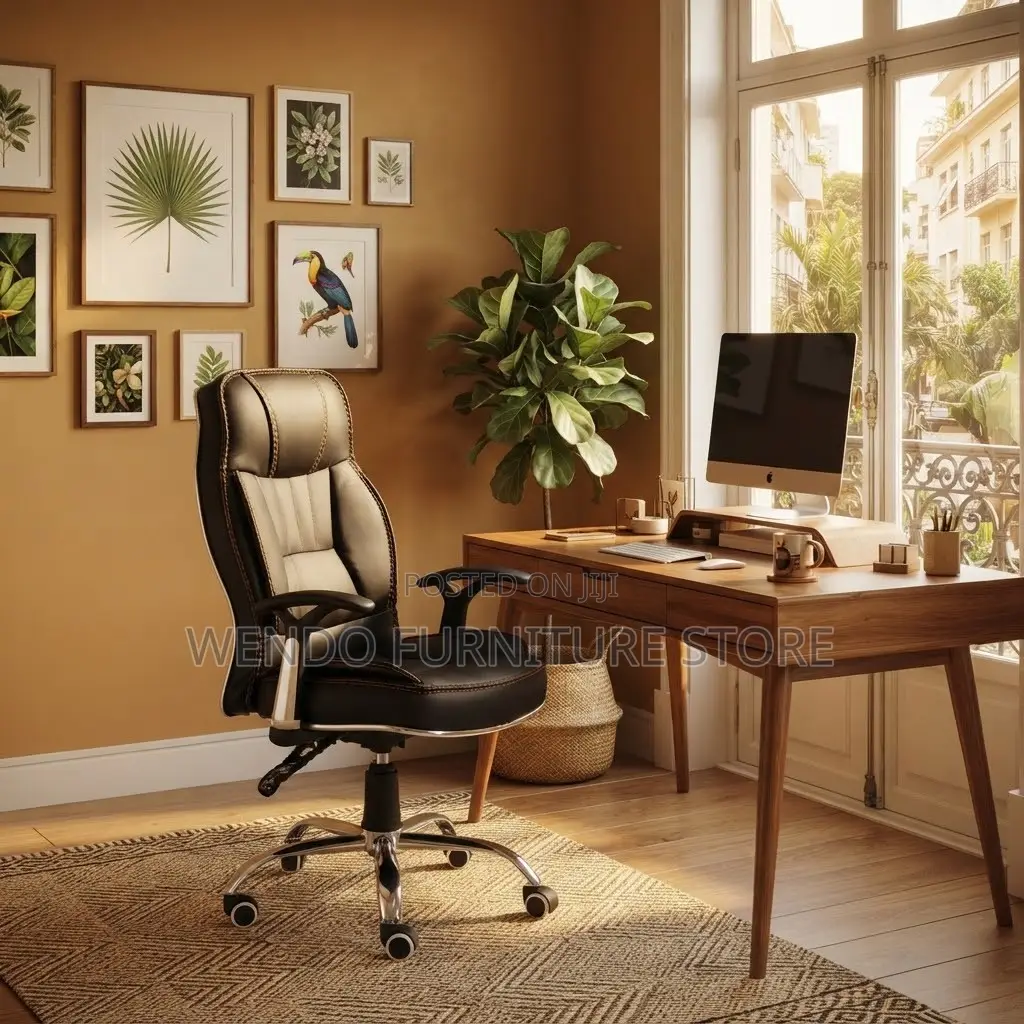 Office Chairs; Recliner Brown-Black High Back Support Chairs