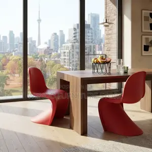 Dining Chairs; Mid Backrest Red Ergonomic Pantone Seat