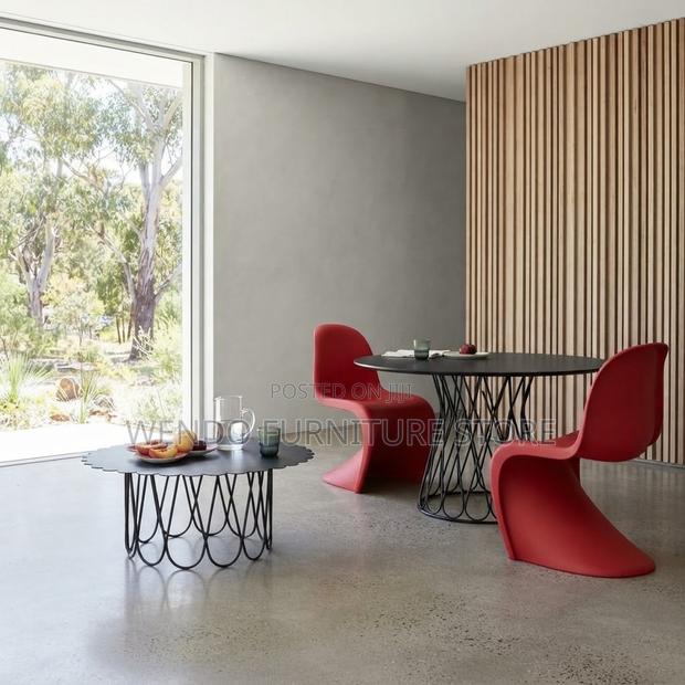 Dining Chairs; Mid Backrest Red Ergonomic Pantone Seat - thumbnail 2