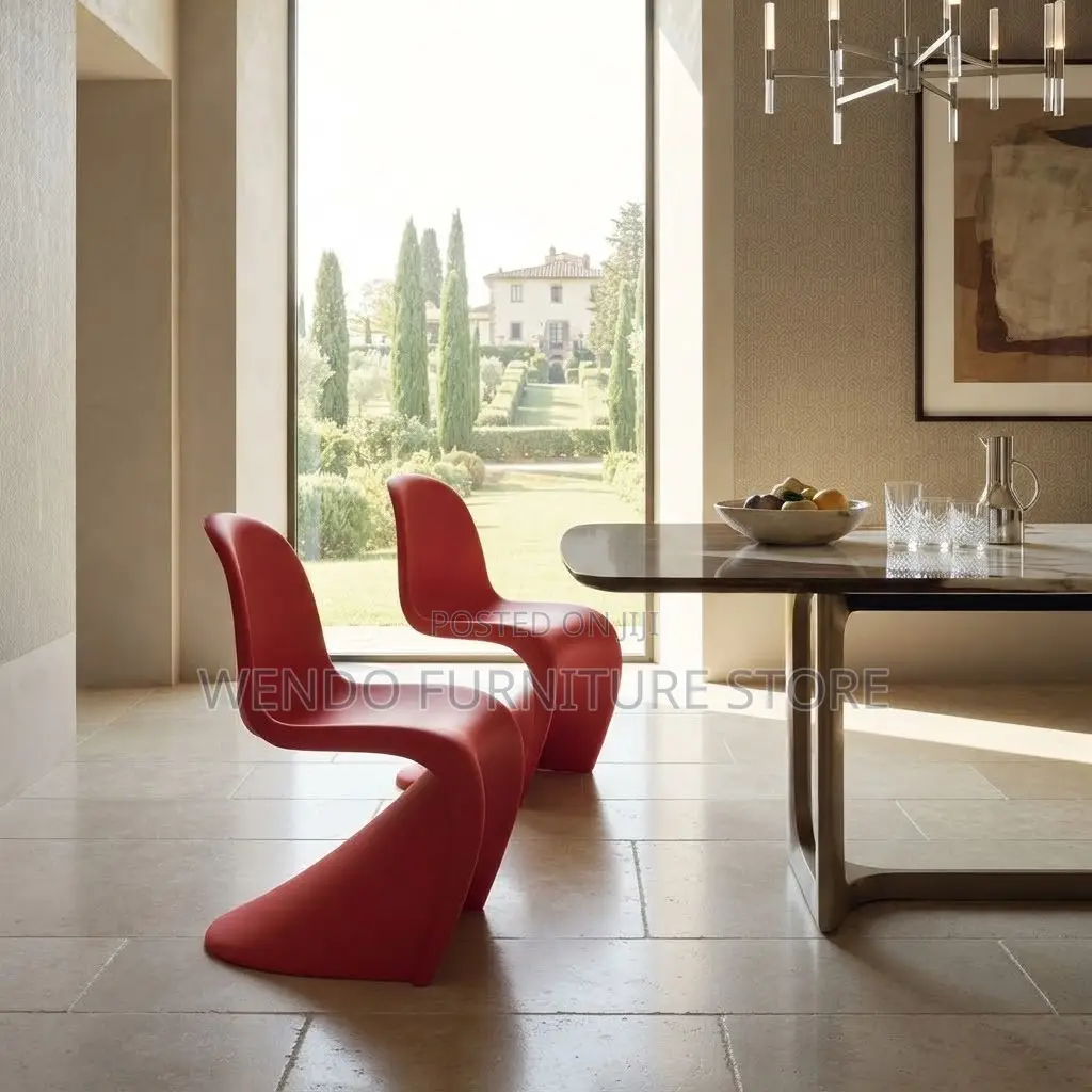 Dining Chairs; Mid Backrest Red Ergonomic Pantone Seat