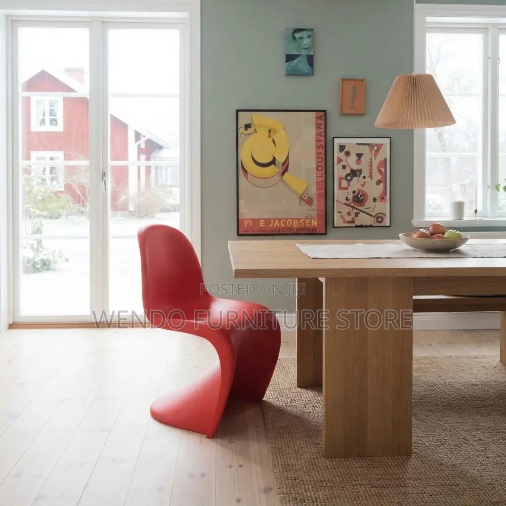 Dining Chairs; Mid Backrest Red Ergonomic Pantone Seat