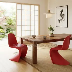 Dining Chairs; Mid Backrest Red Ergonomic Pantone Seat