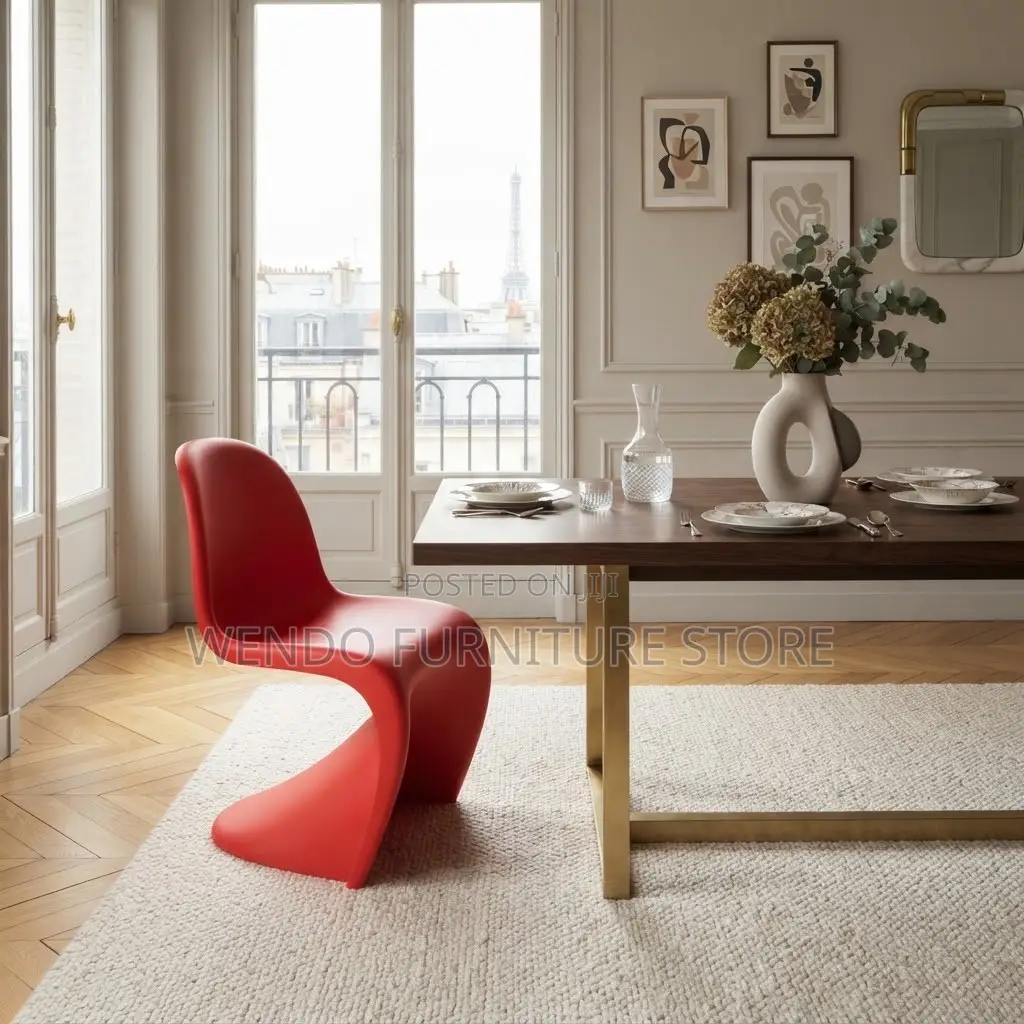 Dining Chairs; Mid Backrest Red Ergonomic Pantone Seat